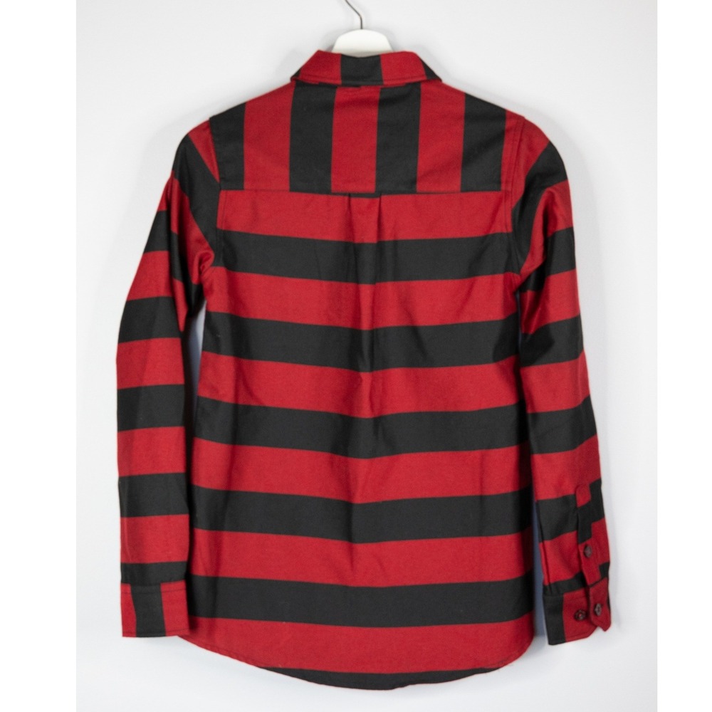 Dixxon Flannel The Cobain Women Small Red Black Stripe Excellent Grunge Shirt - Picture 4 of 7